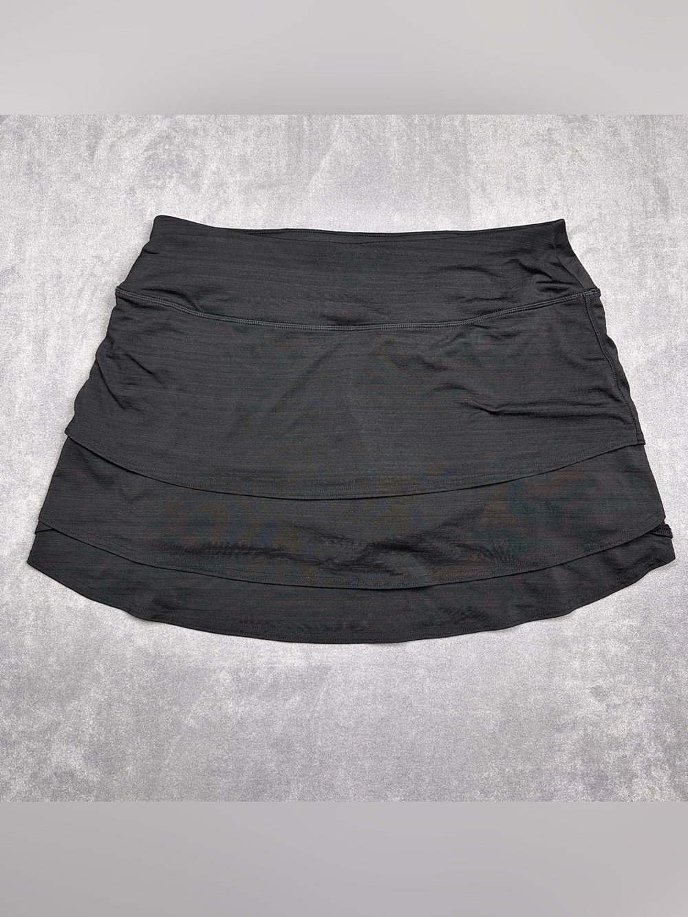 Athleta Swagger Tiered Knit Skort Skirt Heathered Black MT Medium Tall